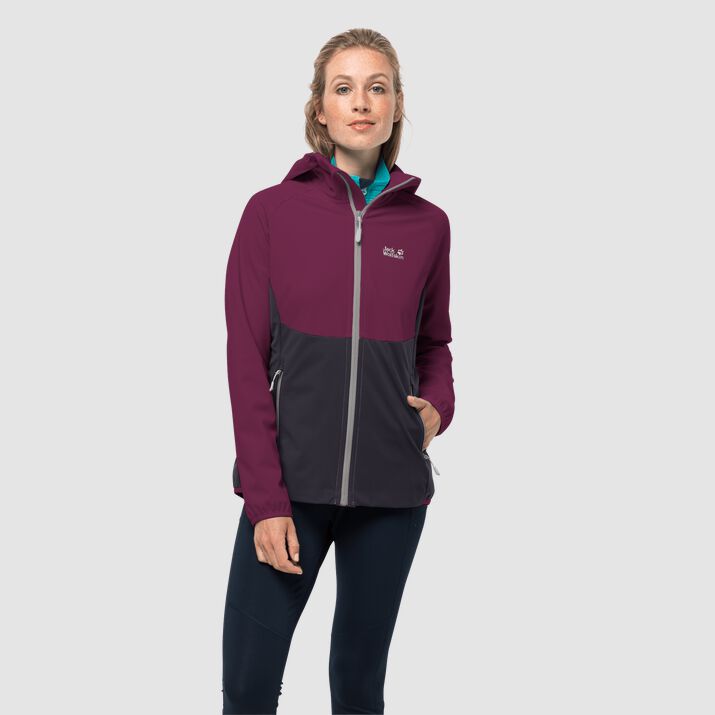 Chamarra Cortavientos Jack Wolfskin Go Hike Mujer Fucsia Mexico-2915836